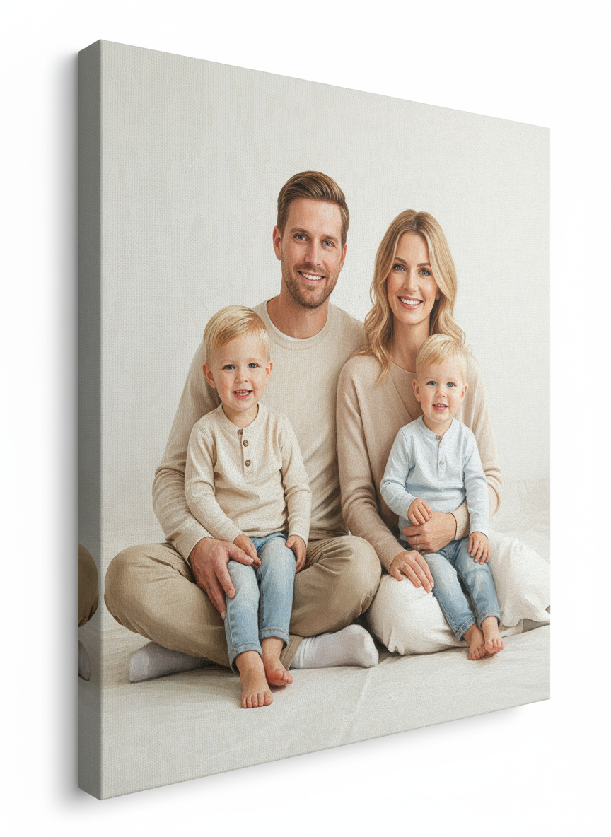 Vertical Personalized Canvas Painting – Custom Memory Art, USA Made